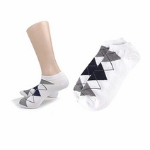 MDG2424 남자 아가일 발목양말(흰색 5족) 남자양말/발목양말/패션양말/케쥬얼양말삭스