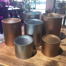 피지엠몰삽_화분 럭셔리 메탈 깡통 소 12x10cm 예쁜 원형 감성 원통형 심플 알루미늄 법랑 금속