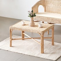 가구로드 카디프테이블 라탄테이블 북유럽테이블 커피테이블 거실테이블 원목사이트테이블, 카디프테이블-내츄럴