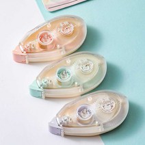 디엠몰 1+1 슬라이드형 접착제 양면테이프 미니 롤테이프 슬림 컴팩트 휴대용, 그린+핑크