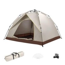 야외텐트 텐트 Automatic Quickopening Portable Outdoor Camping Tent 23 Person Rainproof Sunshineproof For F, 34 Person beige
