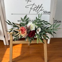 웨딩장식 스튜디오장식 포토테이블 대형조화 결혼식 배열용 인공 꽃 파티 행사 피로연 배경 환영 사인 장식 사진 소품, Red B