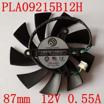 CPU팬 PLA09215B12H 12V 0.55A 87mm MSI N560 570 580GTX HD6870 그래픽 카드 냉각 팬 4 와이어 핀, [01] Black, [01] 9