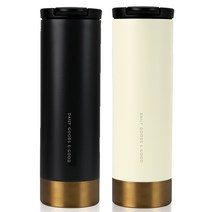지니유니 슬림 스텐 냉온 텀블러 500ml, 블랙_500ml