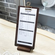 엠지피 심플 우드 테이블 빌지 꽂이 클립보드 스탠드, A5, 월넛