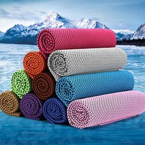 프라이스마켓 여름 스포츠 운동 아이스 쿨 아쿠아 건식 타올 수건 넥워머, 1개, 오렌지, 아이스쿨원단