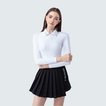 골프 의류 여자 가을 겨울 긴팔 여자 유니폼 golf 세트 여자 슬림 스포츠 캐주얼 구복, XL, 흰색 상의