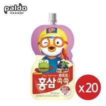뽀로로홍삼쏙쏙포도블루베리100mlX20개, 단품, 100ml