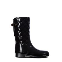 헌터 (HUNTER) WOMEN 리파인드 퀄트 글로스 숏 레인부츠 - WFS1029RGLBLK