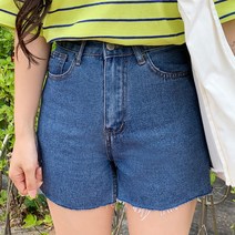 트립 컷팅 데님 숏 팬츠