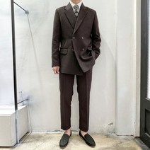 라운지21 남자 클래식 모직 더블 정장 수트 세트