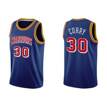 남자 골든스테이트 워리어스 스티븐 커리 30# NBA 로열 블루 유니폼 75주년