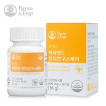 팜엔탑 비타민c 인디안구스베리 600mg x 60정 하루한알 권장섭취량 유기농원료, 3개