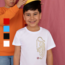 한국민예사 3D 입체발포 아동용 전통 호랑이 반팔 티셔츠