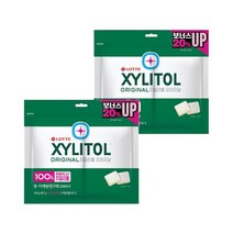 롯데 자일)오리지날 트윈리필 졸음번쩍껌 공부할때 씹는 검 105g, 2개