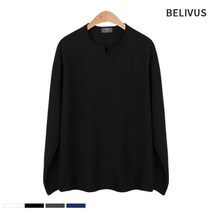 빌리버스 남성 티셔츠 BCM003 남자 브이넥 트임 무지 긴팔티