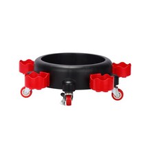 버킷돌리 6pcs 12.6 인치 양동이 돌리 쉬운 푸시 이동식 롤링 양동이 돌리 5 롤 swivelwith 병 홀더 캐스터 이동 360 학위, 검은색