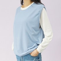 빅걸스토리 여성 빅사이즈 팬지 라운드 기본 깔끔한 봄신상 베이직 조끼