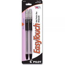 PILOT EasyTouch 볼펜 스틱 펜 파인 포인트 블랙 잉크 2팩 (32020) 가성비 추천 미국직구