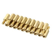 uxcell 20pcs M3 10 6mm Female Male Thread Brass Hex Standoff Spacer Screws PCB Pillar, 1