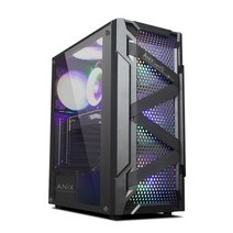 ANIX 타이탄 레인보우 RGB 6FAN 강화유리 미들타워 케이스, 1개, 선택하세요