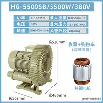 링브로워 산업용 송풍기 양식장 750W 7.5KW 통풍기, HG-5500SB380V5.5KW