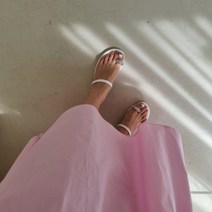 (역삼힐) 엄지 큐빅 통굽 스트랩 샌들뮬(4.5cm)