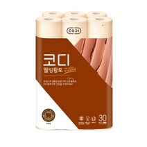 쌍용씨앤비 CODI 웰빙황토 롤화장지 3겹 30m 30롤, 1팩
