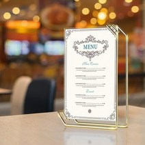 카페 메뉴판 클립보드제작 클립보드 디자인 스탠딩 메뉴북 PP 테이블, 리브리움 탁상액자 로즈골드 중