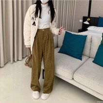 vsyoy여성 와이드 팬츠 캐주얼 코듀로이 팬츠 슬랙스 와이드 팬츠 데일리 룩 가을 겨울.