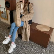 [당일발송]니언 여자 여성 오버핏 루즈핏 꽈배기 롱 니트 가디건 코트 3컬러