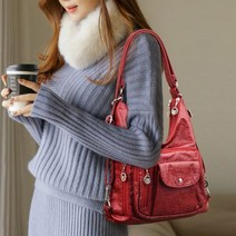 몬드스팟 여성 화려한 지퍼 포인트 숄더백 가방 레드 (DM952)