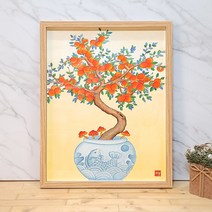 나봄갤러리 감나무와 불로초 ll 감그림 감나무 액자, 3.내츄럴 액자