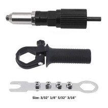 리벳 너트 전기 건 어댑터 2.4mm-4.8mm 드릴 무선 팅 도구 리베터 삽입 네일 전동 공구 액세서리, 01 Black