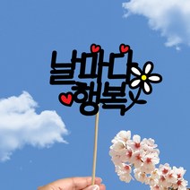빅토리아데코 새해토퍼 크리스마스 신혼 가족 여행토퍼 피켓 투명 부채토퍼 케이크토퍼 메세지픽 제작, 1개, 여행토퍼_A-303-2-날마다행복(색지작업)