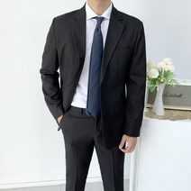 90~120 빅사이즈 봄 가을 데일리 남자 결혼식하객 세미캐주얼 정장 수트 세트3color