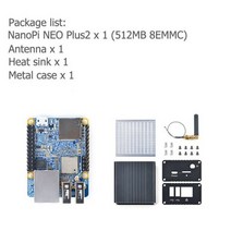 호환 시스템 개발 보드 NanoPi NEO Plus2 512MB DDR3 RAM 8GB eMMC Allwinner H5 쿼드 코어 64 비트 고성능 Cortex A53, with case