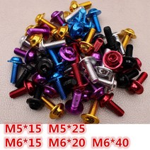 너트 볼트 범용 5MM 부품 M6 오토바이 나사 가와사키 혼다 스즈키 베 넬리 베스파 야마하 모토 데칼 M5, 02 10 PCS red_05 M6 X 40