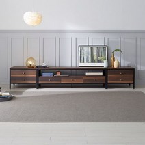 D43 18T 스틸 1600 2단 TV거실장 2단협탁2세트 D443, 샤틴브라운