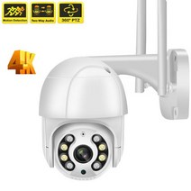 360카메라 360도 VR CCTV 3D 촬영 4K 8MP 와이파이 IP 카메라 야외 보안 보호 360 PTZ 스마트 홈 3MP 5MP 감시 ONVIF 캠, 8MP and 64g Card_미국 플러그
