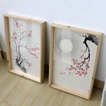 꾸밈데코_월데코벽걸이액자_사각우드액자액자사군자매화(대형)(il301)_홈갤러리디자인액자홈데코소품, 이미지2