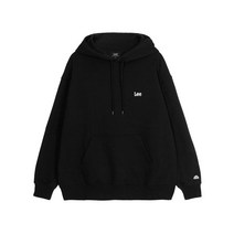 LEE 리 스몰 트위치 로고 에어로웜 오버핏 후드 후디 후드티 맨투맨 티셔츠 블랙