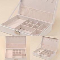 잠금 액세서리 보관함(화이트) 반지트레이 크리스탈보석함 예물보석함