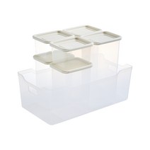 이지앤프리 이지킵 소분 정리용기 IVORY 1200ml x 2p + 870ml x 2p + 385ml x 2p + 트레이 중 D 세트, 1세트