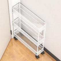틈새수납장 철재 세탁실 폭좁은 이동식 선반, 21