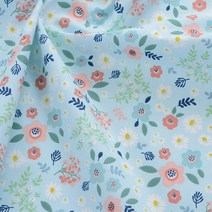 페브릭 옥삼 직물꽃프린트 코튼 리버티 능직 패브릭 퀼트 침구 아기 시트 DIY 바느질 액세서리 하프 미터, 34 S026_01 0.5mX1.6m