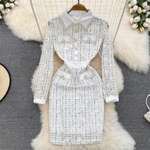 S-2XL 아이유 원피스 프렌치 하객룩 청담 며느리룩
