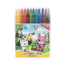 [문구조아] 티티 돌돌이 색연필 12색 애니멀캠프, 5개