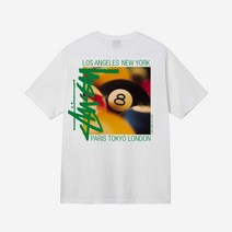 스투시 빌리아드 티셔츠 화이트 Stussy Billiards T-Shirt White