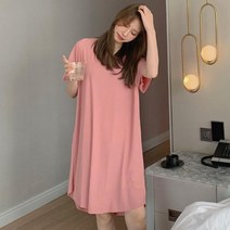 여성 편하고 시원한 소재 베이직 디자인 반팔 원피스
